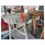 Wicker Stools in White and Natural Finish