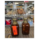 Amber Glass Oil Lamps