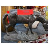 Painted Iron Horse Figurine on Base