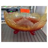 Jeanette Footed Glass Bowl with Scalloped Rim