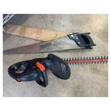 Black & Decker Hedge Trimmer and Disston Hand Saw