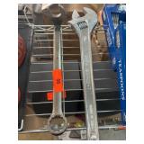 Two Metal Wrenches Including Adjustable
