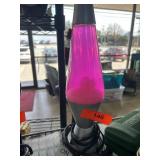 Pink Lava Lamp with Silver Base