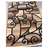 Geometric Patterned Area Rug with Scroll Design