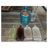 Five Vintage Glass Bottles