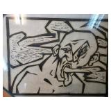 Modernist Woodcut Print Signed C. Mack