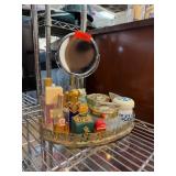 Vanity Set With Perfume Bottles and Mirror