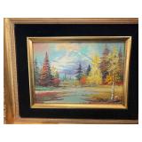Framed Landscape Oil Painting by K. Rathbone