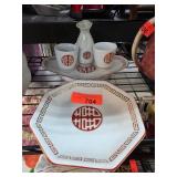 Porcelain Set with Red Double Happiness Motif