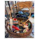 Basket of Sewing Supplies and Tools