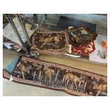 Rooster and Cabin Themed Table Linens