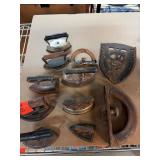 Antique Irons and Metal Base