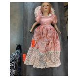 Large Vintage Boudoir Doll with Lace Bonnet