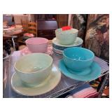 Multicolor Ceramic Bowls and Saucers