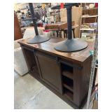 Wooden Storage Cabinet with Sliding Door