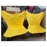Yellow Butterfly Chairs with Metal Frames