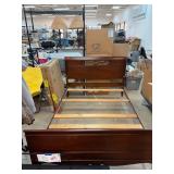 Wooden Bed Frame with Decorative Headboard