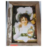 Coca-Cola Advertising Sign in Wooden Frame