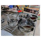 Silver-Toned Glass Bowls Serving Set