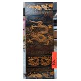 Wooden Panel With Gold Dragon Motif