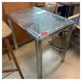 Milo Baughman Style Glass-Top Table With Metal Fra