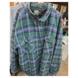 Cabelas Quilted Flannel Shirt, Green Plaid, 3XL
