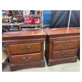 Wooden Two-Drawer Nightstands