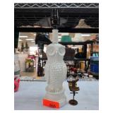 Owl Lamp with Miniature Owl Figurine