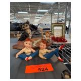 Ceramic Figurines of Children and Fishing Scene