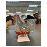 Murano Style Glass Rooster Miniature