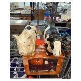 Pig and Cow Figurines with Napkin Holder and Wax M