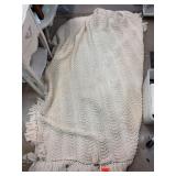 Handmade Crochet Blanket With Fringe Edges