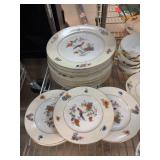 Aich Czech China Set with Floral and Bird Motif
