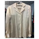 Chaus 100% Silk Button-Up Blouse