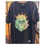 Black Graphic T-Shirt with Green Ape Design
