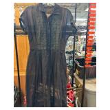 Sheer Black Collared Button-Down Dress