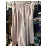 Pleated Pink and Blue Floral Skirt