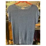 Blue Rafaella Knit Top With Silk Blend