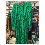 Adrianna Papell Green Silk Dress