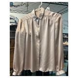 Light Pink Button-Up Blouse With Long Sleeves