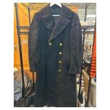 Double-Breasted Wool Coat with Gold-Tone Buttons