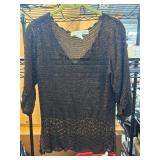 Bette Paige Black Viscose Knit Top