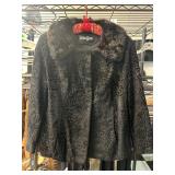 Neiman Marcus Black Fur-Trimmed Jacket