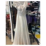 Ivory Short-Sleeved Bridal Gown With Lace