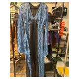 Blue and Black Lace Dress with Label Mark