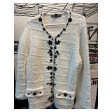Josephine Chaus XL White Cardigan Sweater