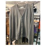 Izod Gray Cardigan Sweater, Made in USA