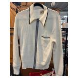 Barclay White Knit Zip-Up Sweater