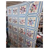Patchwork Quilt With Star Pattern and Light Blue S
