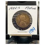 1924-S Lincoln Wheat Cent in Flip